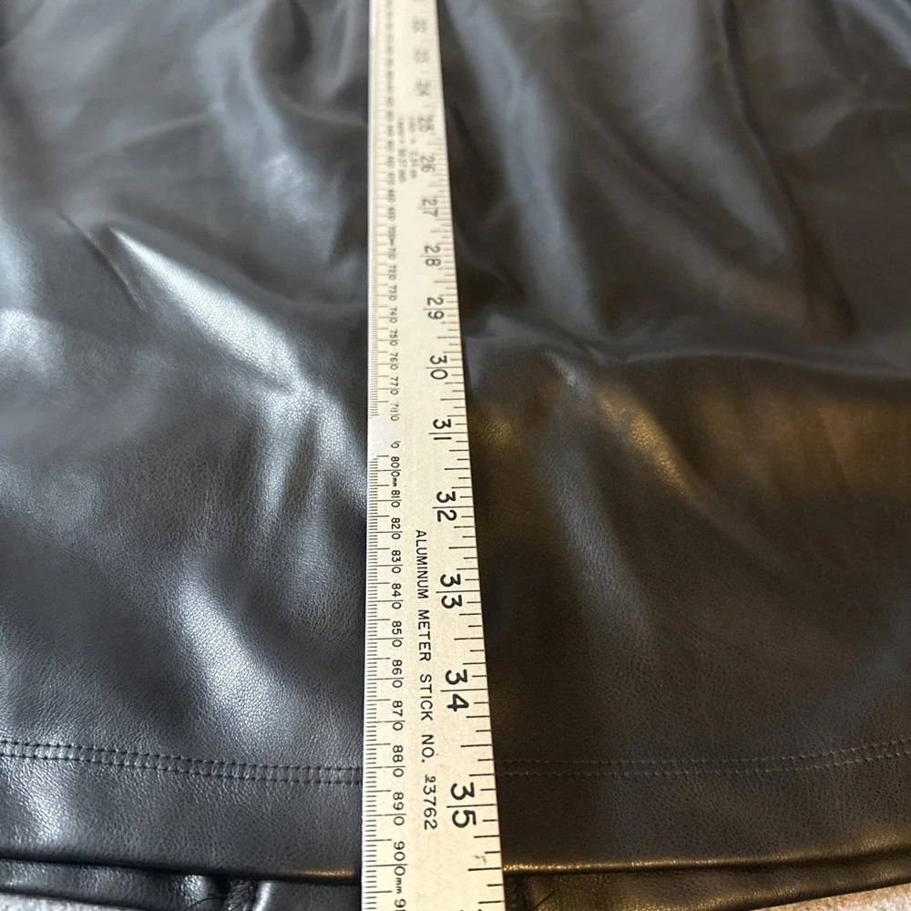Susan Graver Women's Faux Leather Button Front Dress Black Sz MP NWOT - Citycore